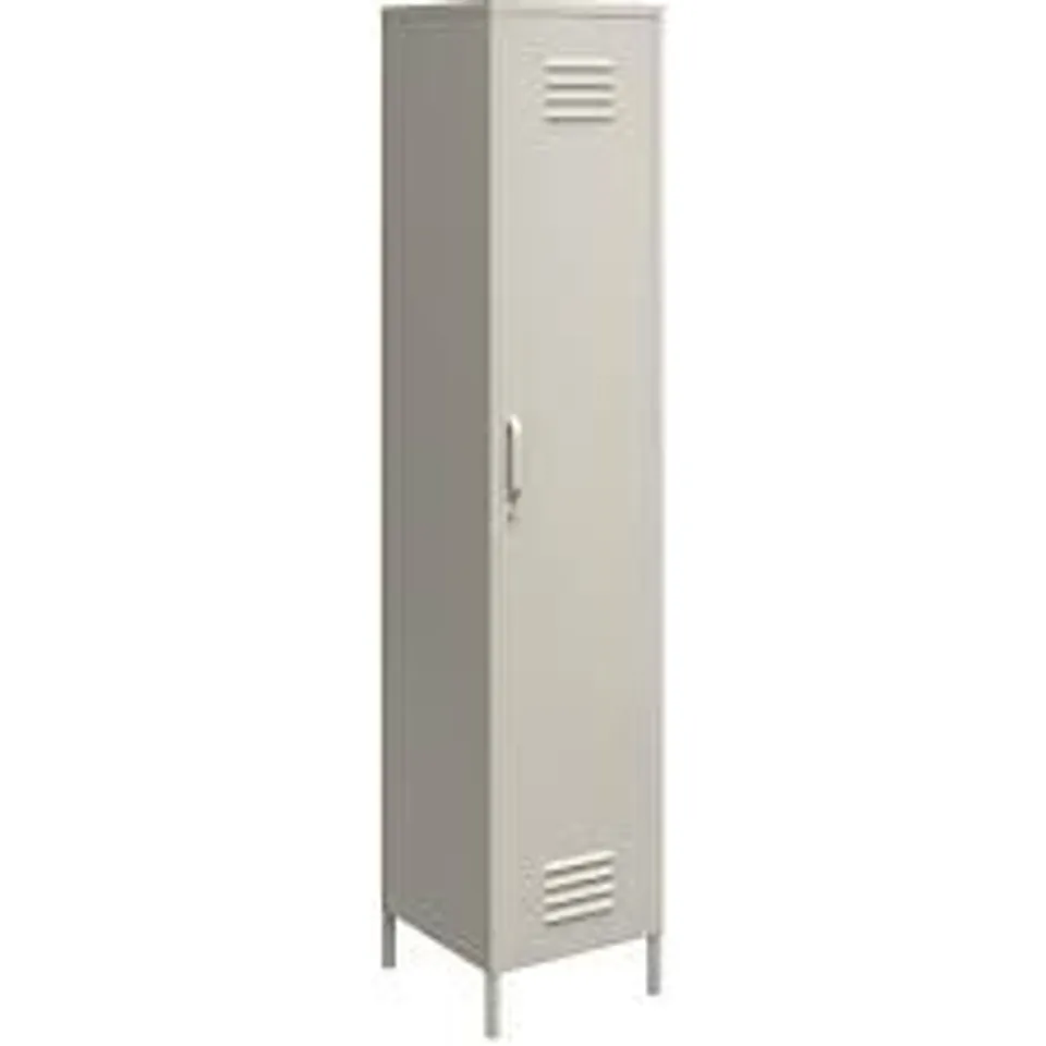 BOXED DOREL BRADFORD 1 DOOR TALL METAL STORAGE LOCKER IN A TAUPE OR CREAM FINISH (1 BOX)