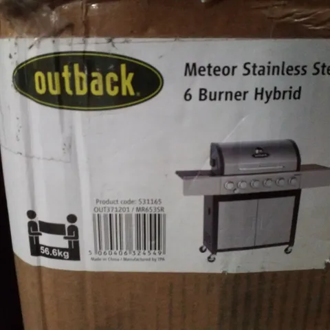 BOXED OUTBACK METEOR STAINLESS STEEL 6 BURNER HYBRID