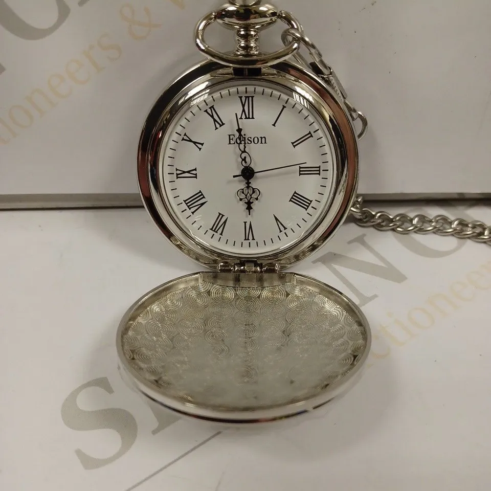 MENS EDISON POCKET WATCH WITH CHAIN
