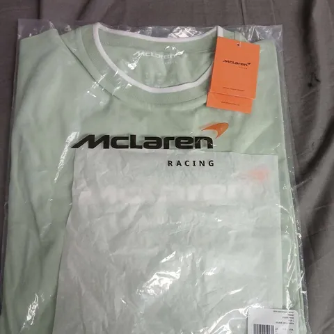 BAGGED MCLAREN RACING CORE ESSENTIALS T-SHIRT IN SMOKE GREEN - LARGE