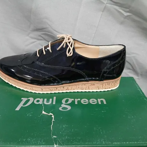 PAUL GREEN BLACK PATENT LEATHER OXFORD SHOES – WOMEN'S, UK 6.5