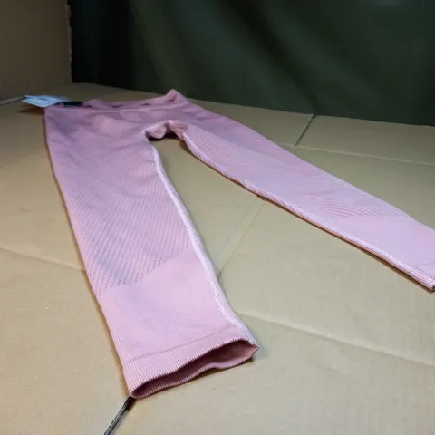 ADIDAS DUSTY PINK/LOGO FITNESS LEGGINGS - MEDIUM