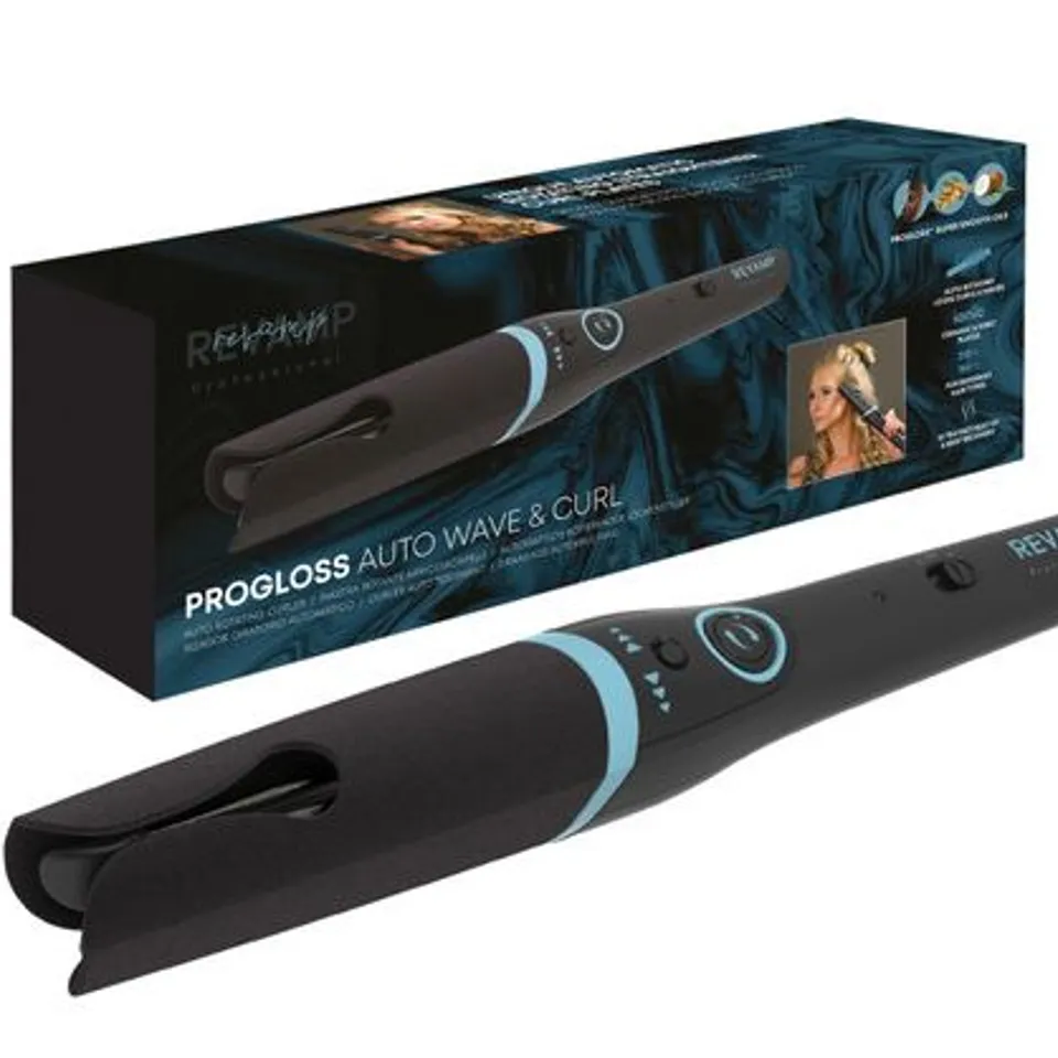 BOXED REVAMP PROGLOSS AUTO WAVE & CURL AUTO ROTATING CURLER CL-1500-GB