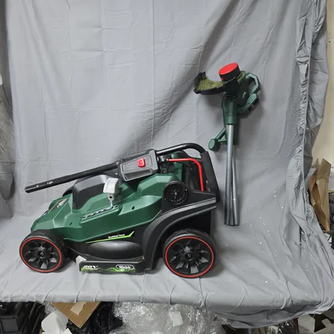 WEBB 20V CORDLESS LAWN MOWER WITH GRASS TRIMMER  – GREEN