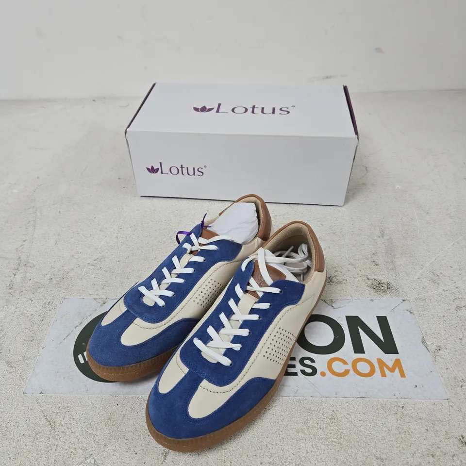 UK 5 LOTUS FRAPPORTA ULS574 BLUE/MULTI SNEAKERS