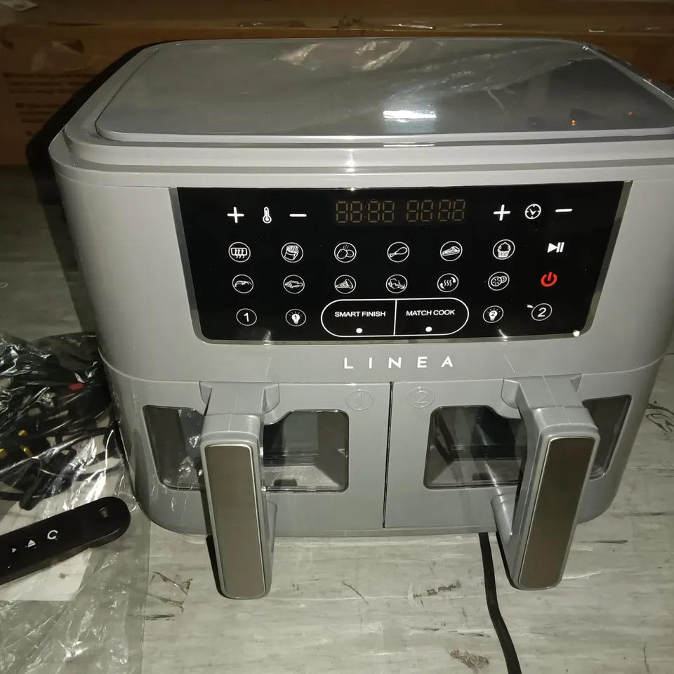 LINEA 2-SECTION AIR FRYER - GREY
