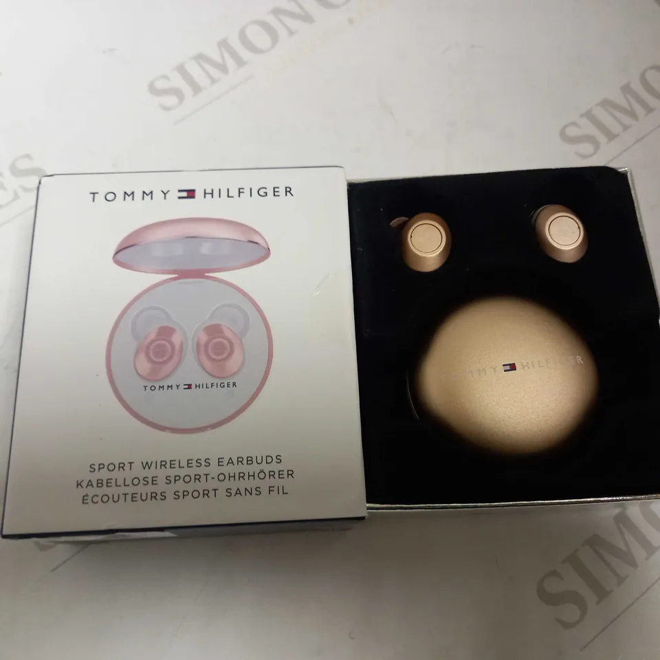 TOMMY HILFIGER EARBUDS METAL CASE ROSE  RRP £90