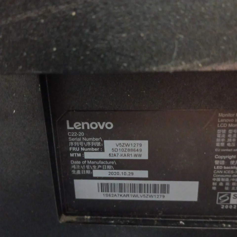 LENOVO C22-20 MONITOR