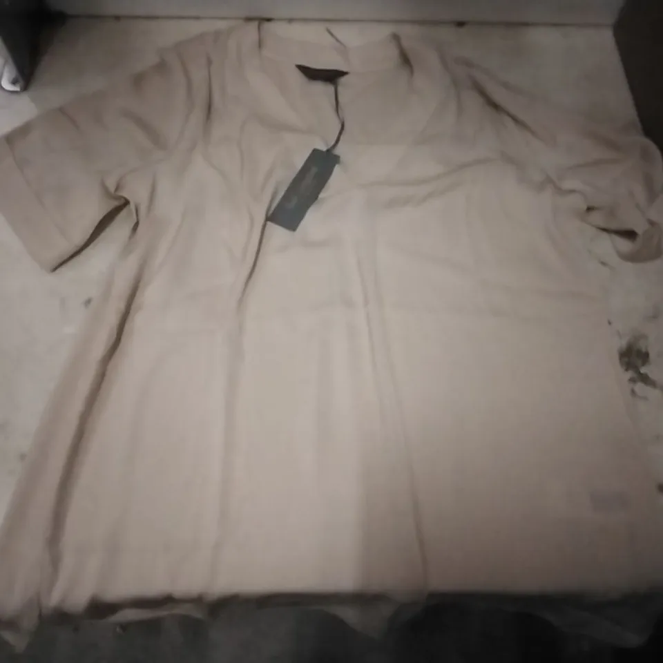 BOX OF APPROXIMATELY 25 RUTH LANGSFORD CHAMPAGNE SATIN TUNICS