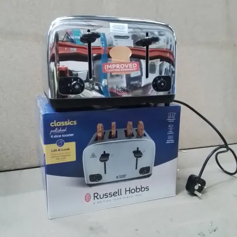 BOXED RUSSELL HOBBS 4 SLICE TOASTER CHROME 