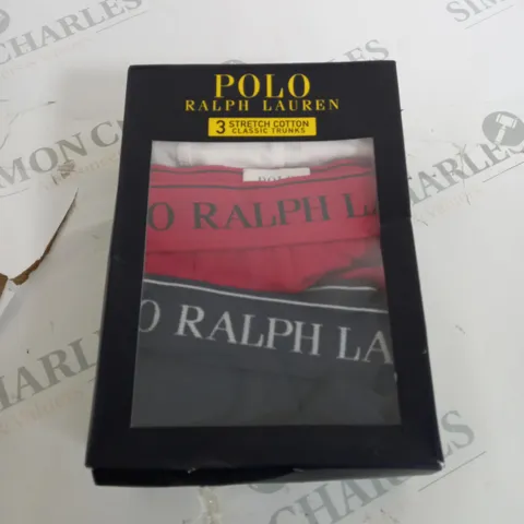 POLO RALPH LAUREN 3 PACK  STRETCH COTTON TRUNKS SIZE M