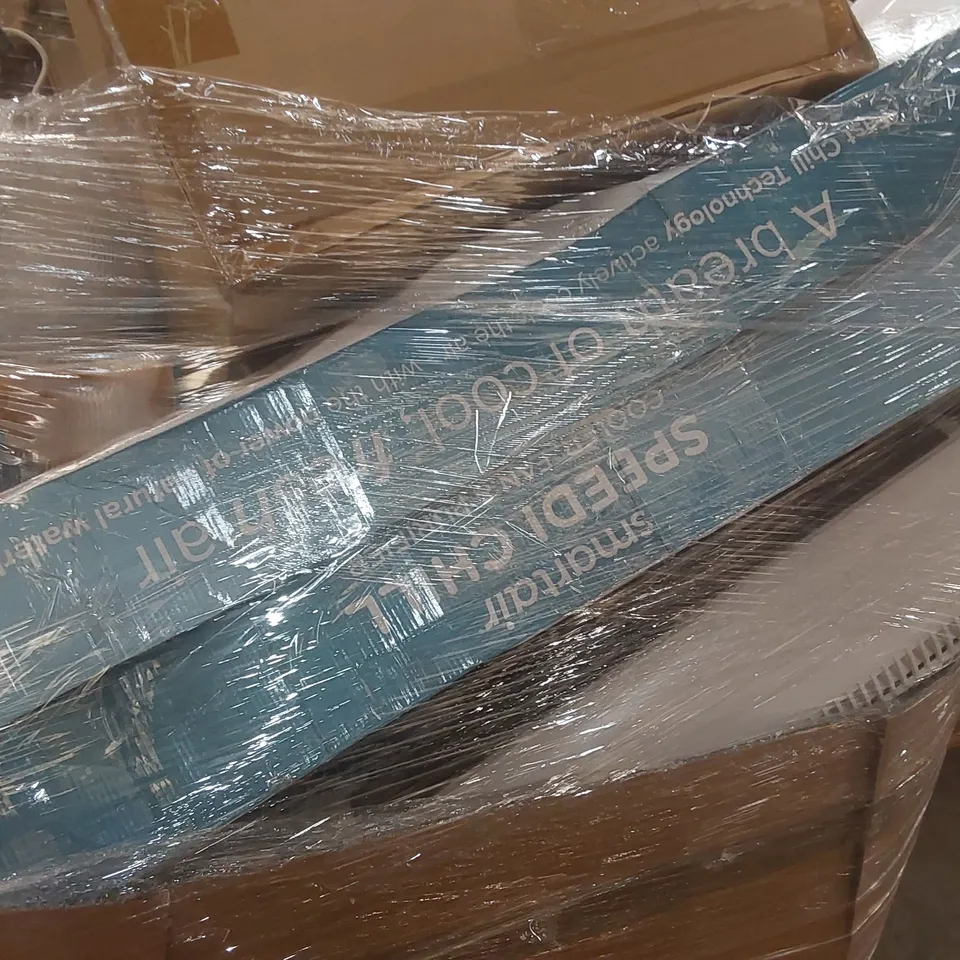 PALLET CONTAINING A VERY LARGE QUANTITY OF ASSORTED ITEMS INCLUDING: SMARTAIR COOLING FAN & PURIFIERS, SMARTAIR SPEEDI CHILL FAN, RUG ECT