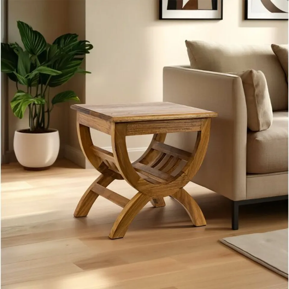 BOXED CANTIK SIDE TABLE - OAK (1 BOX)