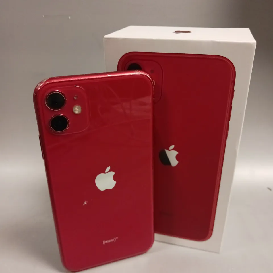 BOXED APPLE IPHONE 11 SMARTPHONE - PRODUCT RED 