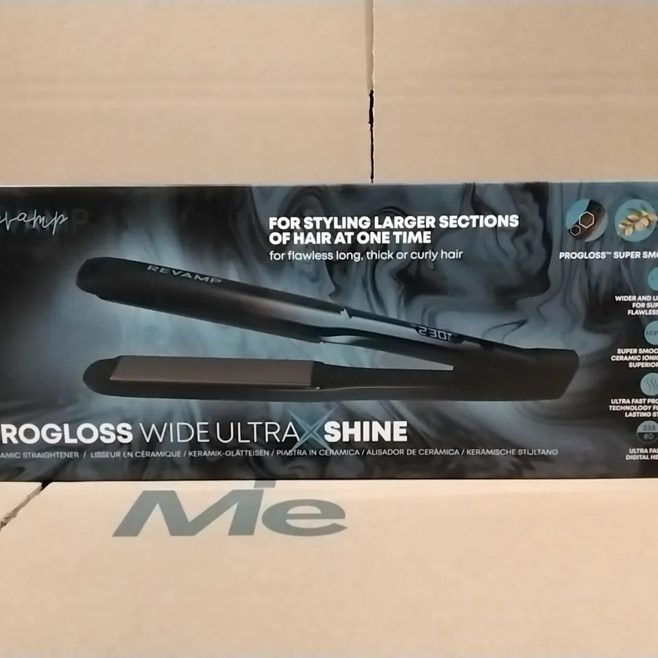 REVAMP PROGLOSS WIDE ULTRA X SHINE CERAMIC HAIR STRAIGHTENER EU