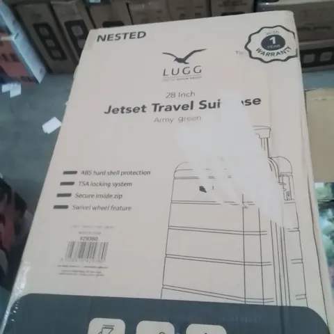BOXED LUGG 28INCH JETSET TRAVEL SUITCASE ARMY GREEN