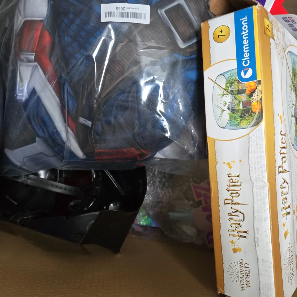 BOX OF APPROXIMATELY 10 ASSORTED TOYS AND GAMES TO INCLUDE CODENAMES, BLOPENS SEQUINS ACTIVITY SET, ETC - COLLECTION ONLY