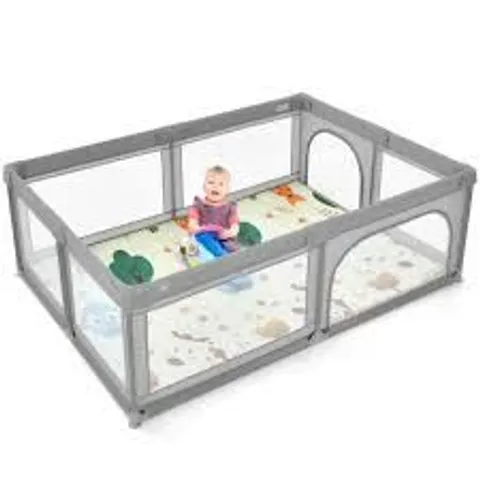 BOXED COSTWAY 206 X 146cm BABY PLAYPEN AS ACTIVITY CENTRE - GREY