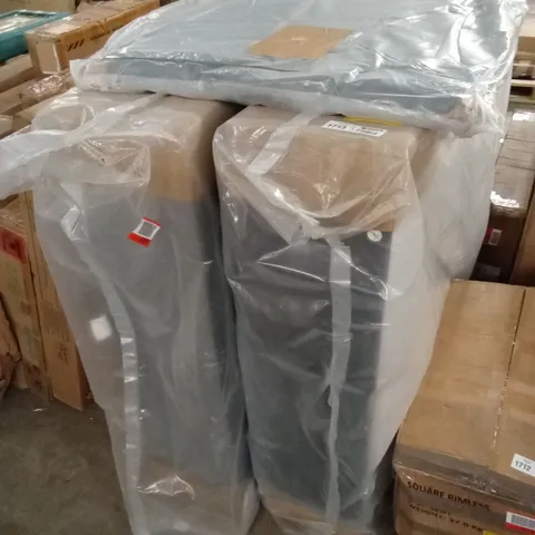 BAGGED SEALCOVE ETHERAL VELVET DIVAN BED BASE WITH 32" UPHOLSTERED HEADBOARD (3 PARTS)