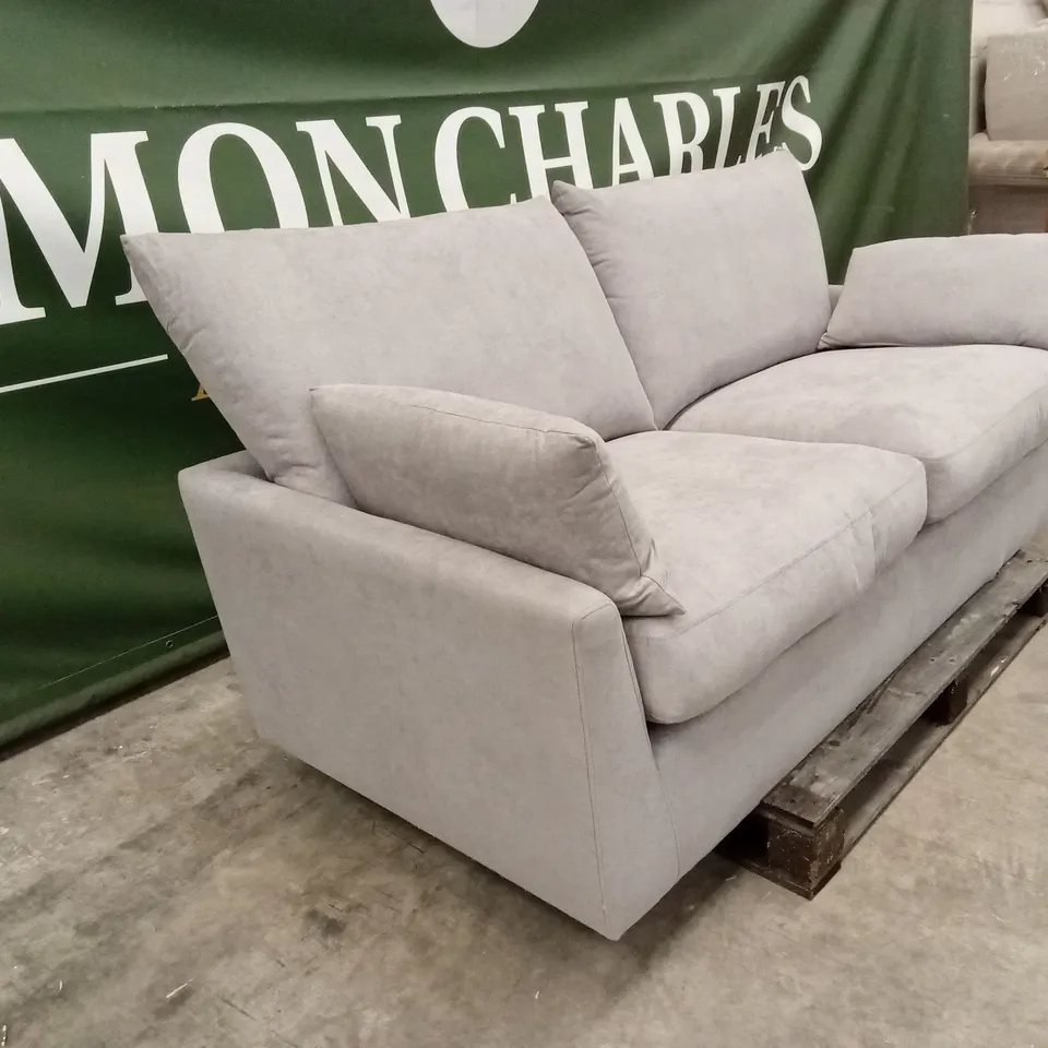 LANGDON 3 SEATER SOFA, GREY HOUSE PLUSH FABRIC