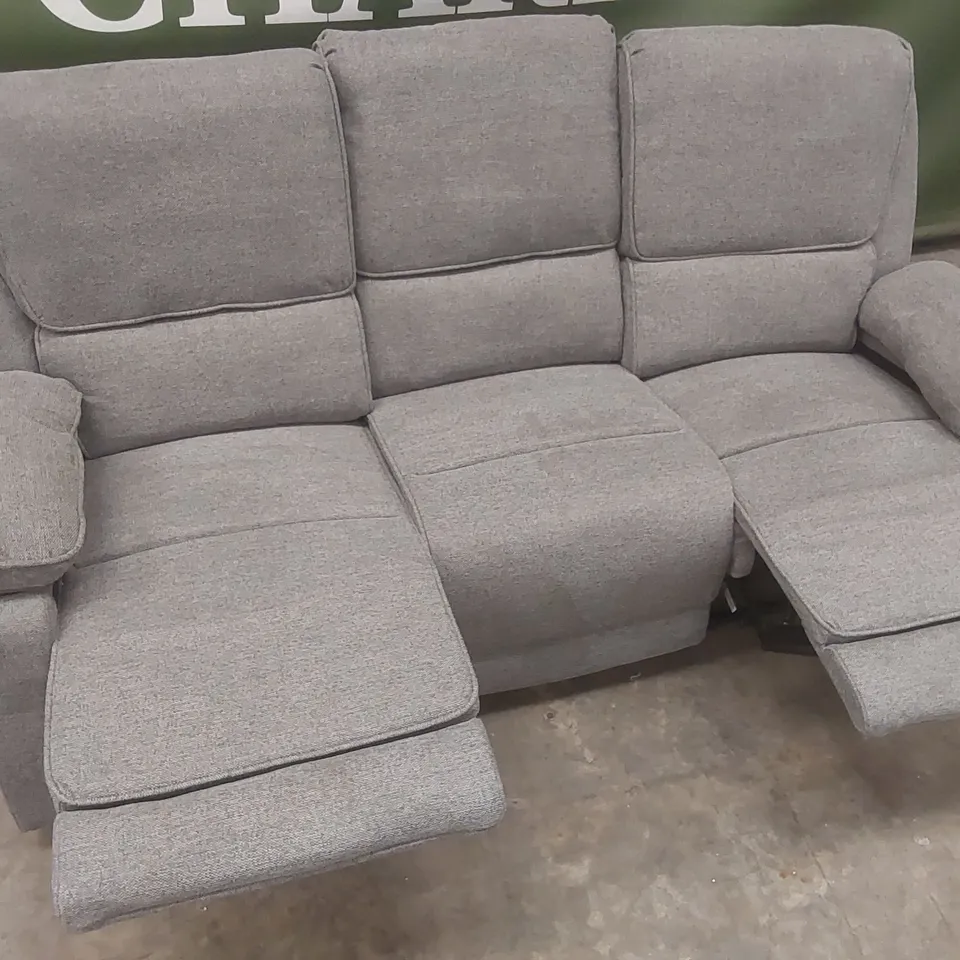 QUALITY DESIGNER SYDNEY 3 SEATER LATCH RECLINER IN GREY