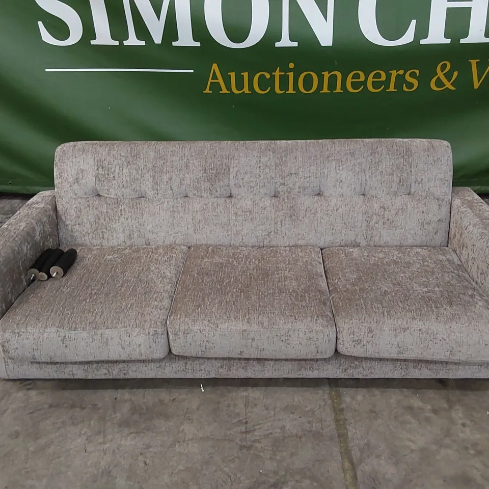 QUALITY DESIGNER 3 SEATER FABRIC UPHOLSTERED SOFA 