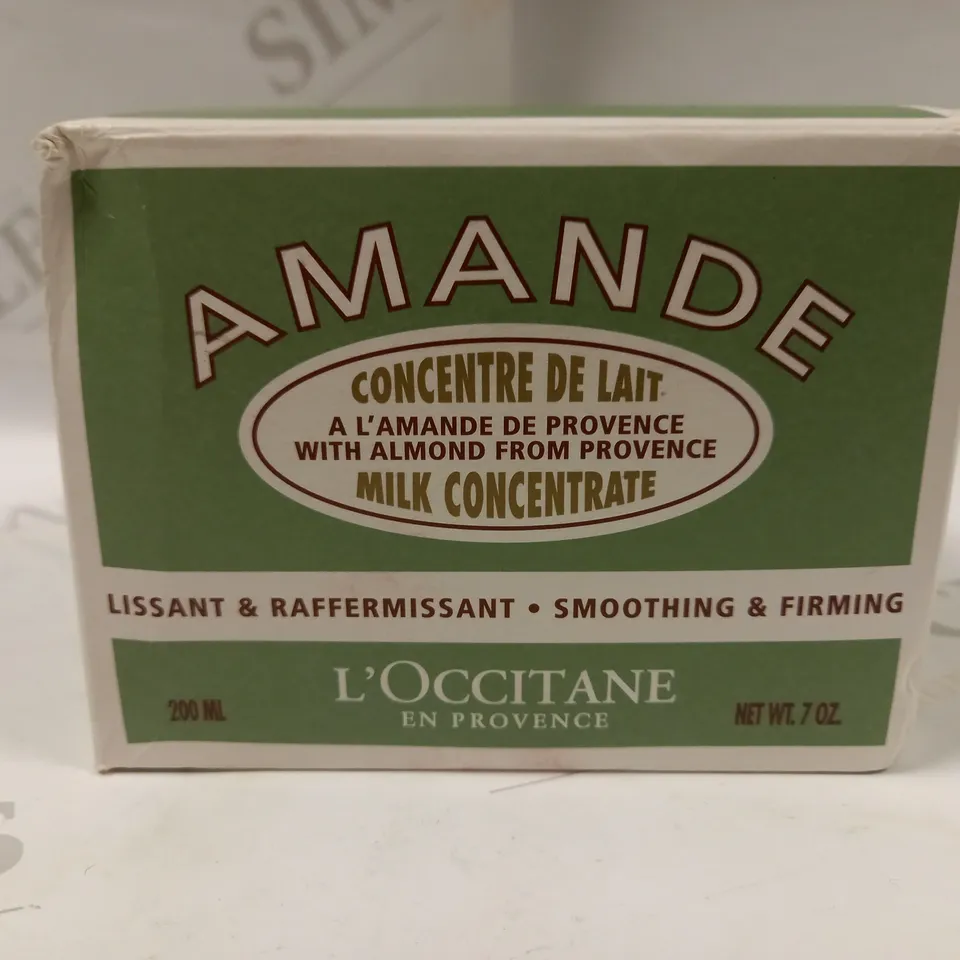L'OCCITANE AMANDE MILK CONCENTRATE SMOOTHING AND FIRMING MOISTURISER 200ml