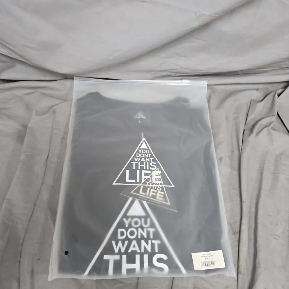 BAGGED YOU DONT WANT THIS LIFE BLACK ORIGINAL T-SHIRT - SIZE L