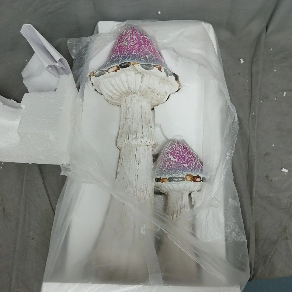 HOME2GARDEN PURPLE MOSAIC DECORATIVE TOADSTOOLS – GARDEN ORNAMENTS, SET OF 2