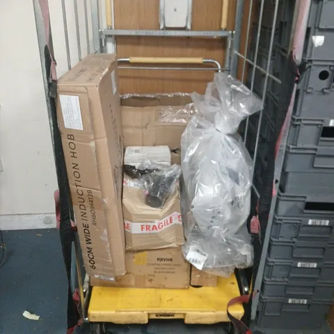 CAGE OF ASSORTED HOUSEHOLD APPLIANCES.