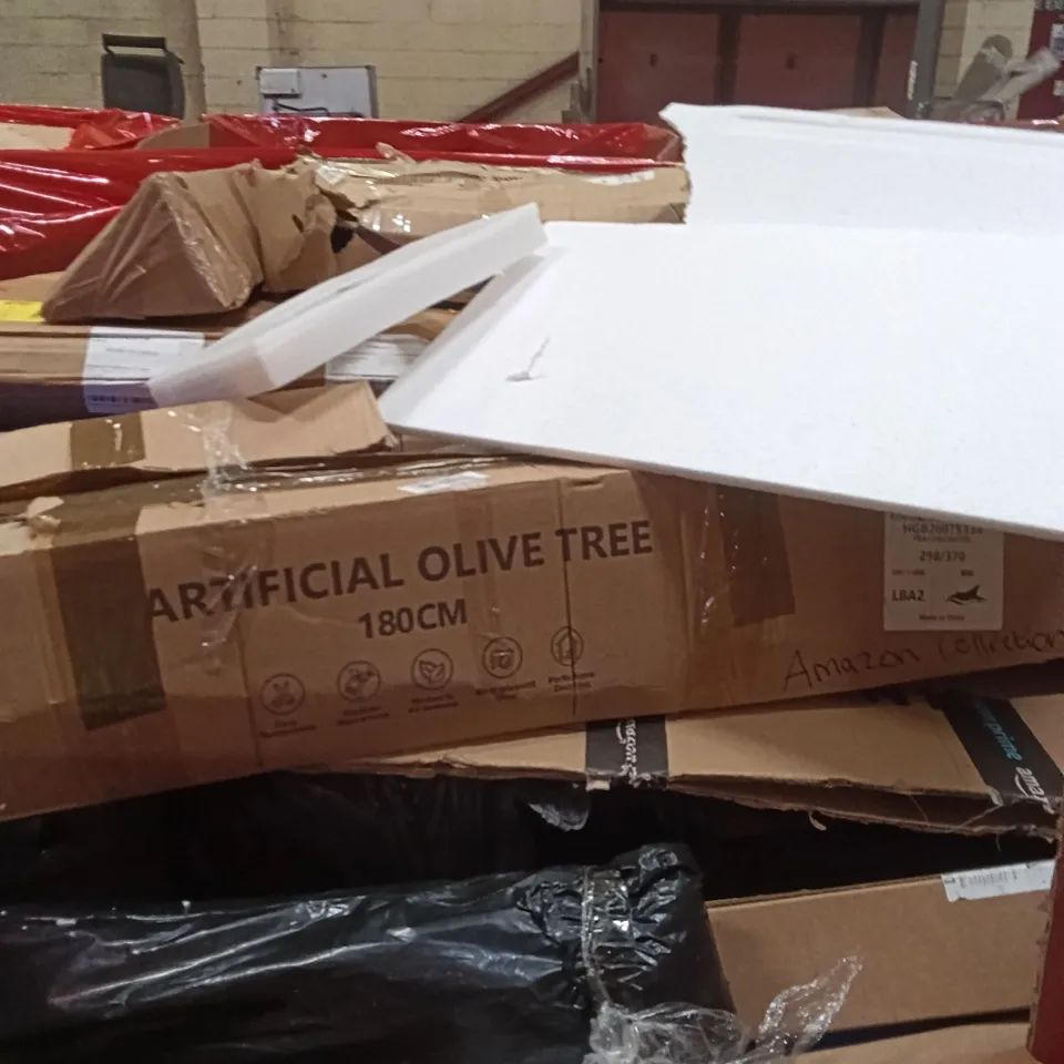PALLET OF ASSORTED ITEMS INCLUDING  - PICTURE FRAME HANGER, SHUNLEE LED LIGHT, BATH MAT 