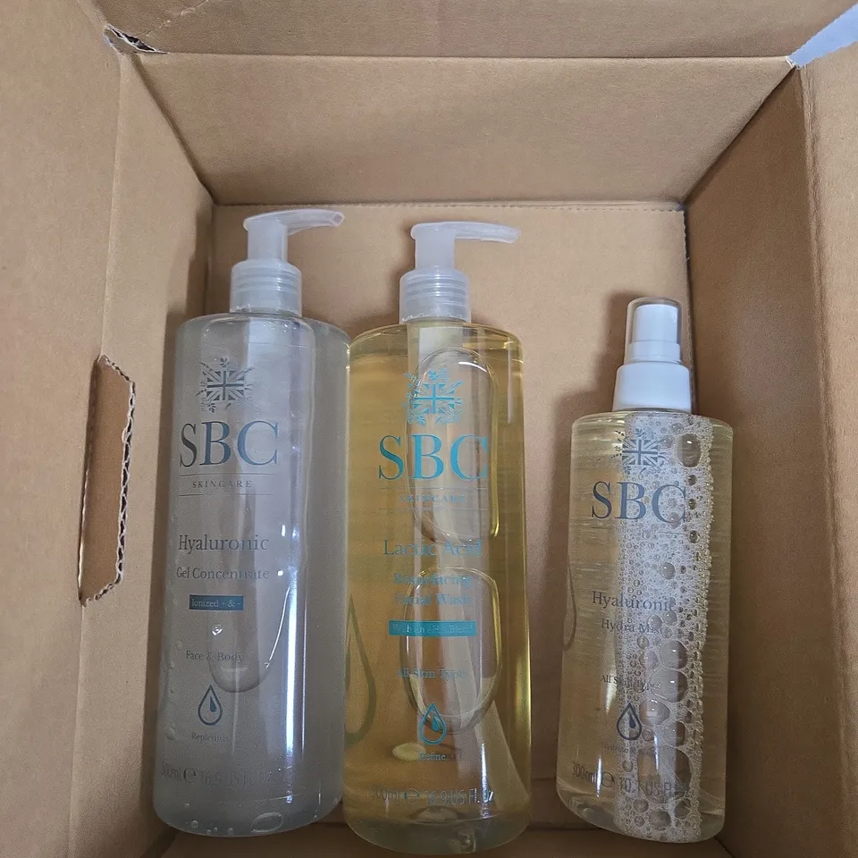 SBC SKINCARE TRIO – HYALURONIC GEL CONCENTRATE, LACTIC ACID PRODUCT & HYALURONIC HYDRATION MIST