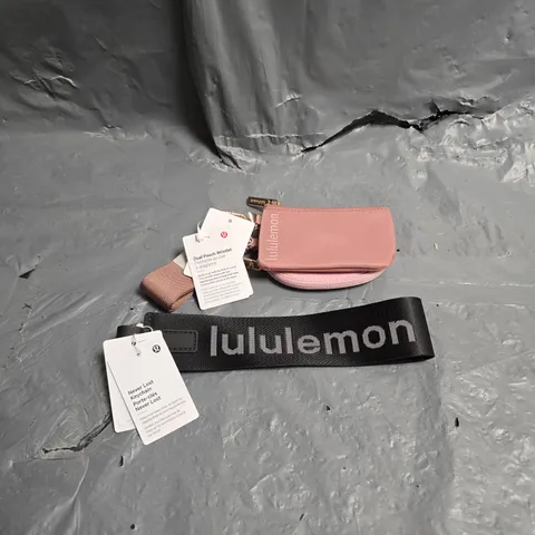 LULULEMON DUAL POUCH WRISTLET & NEVER LOST KEYCHAIN