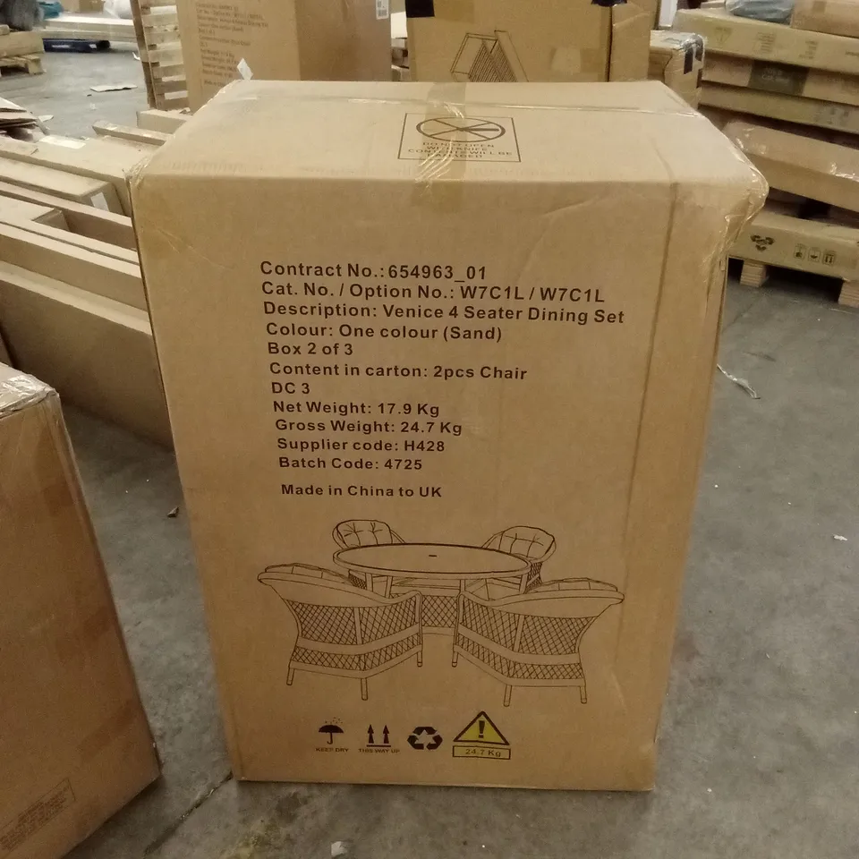 BOXED SET OF 2 VENICE OUTDOOR DINING CHAIRS // CHAIRS ONLY (1 BOX)