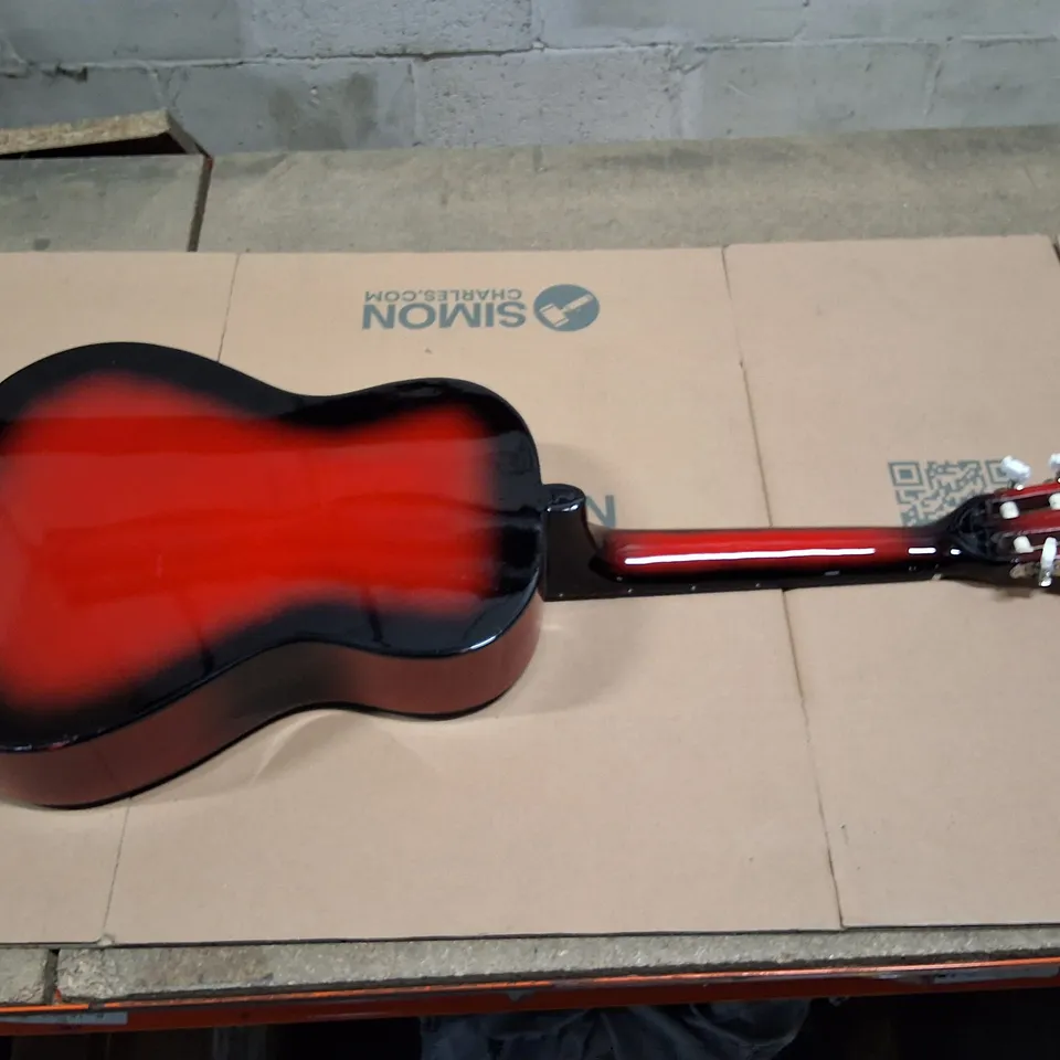 GEAR4MUSIC RED TO BLACK SUNBURST CLASSICAL GUITAR – NYLON STRINGS