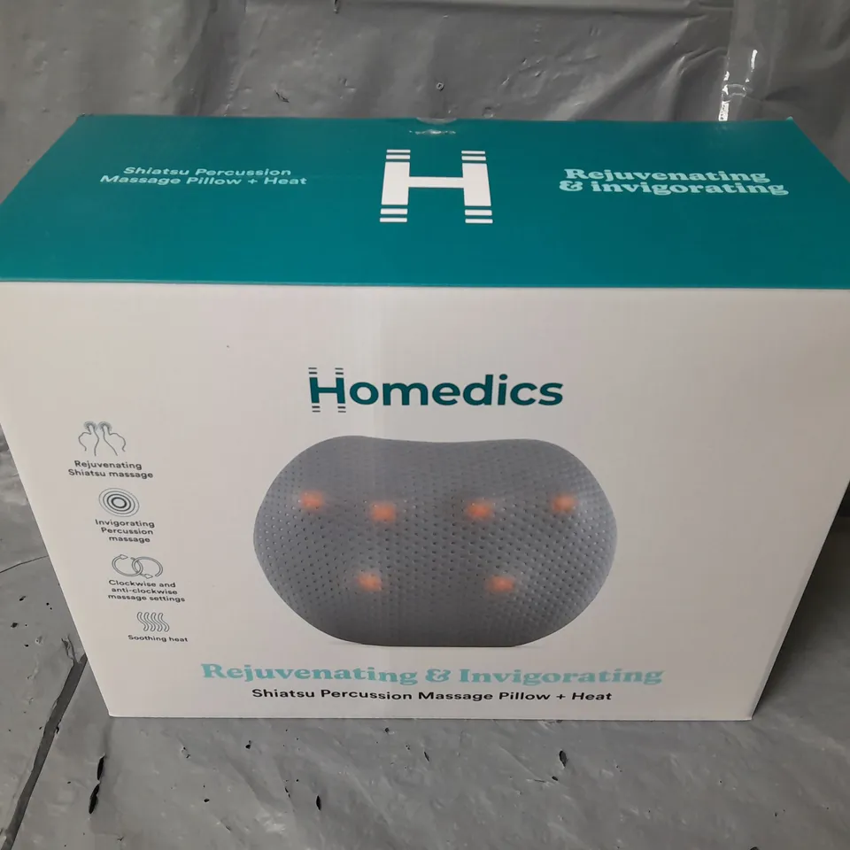 BOXED HOMEDICS SHIATSU PERCUSSION MASSAGE PILLOW & HEAT