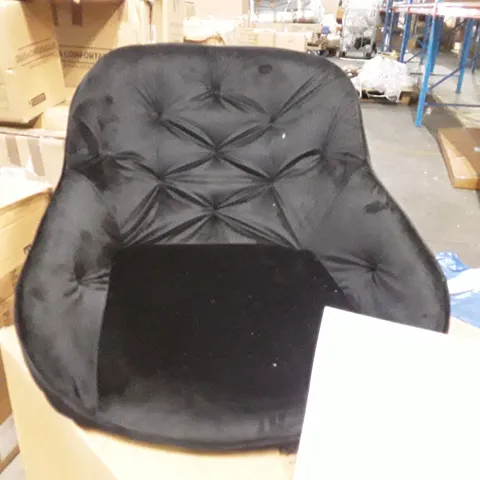 BOXED SET OF 2 UPHOLSTERED FABRIC DINING CHAIRS - BLACK (1 BOX)
