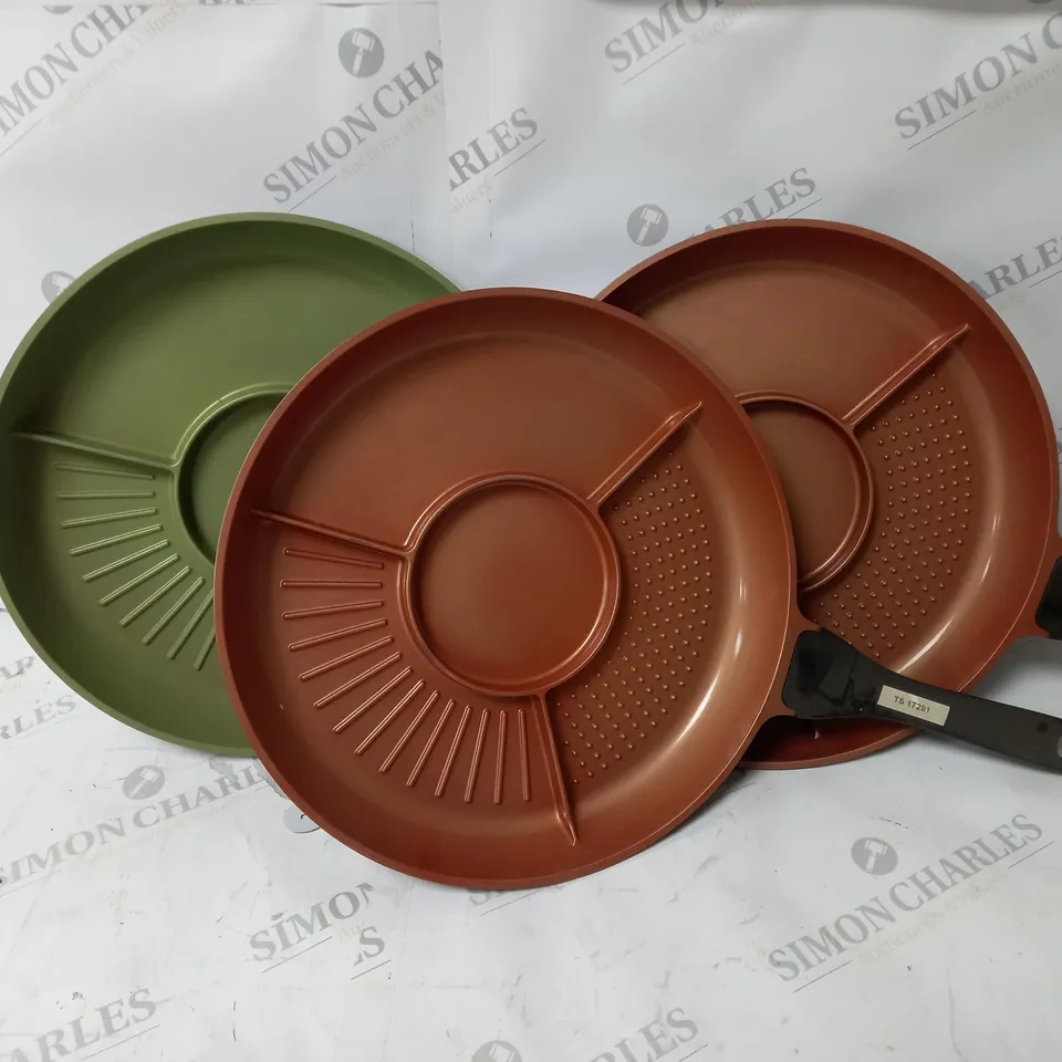 3 X MULTI-SECTIONAL FRYING PAN GRILL