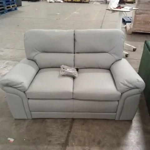 BROMLEY 2 SEATER SOFA, LIGHT GREY PREMIUM FAUX LEATHER