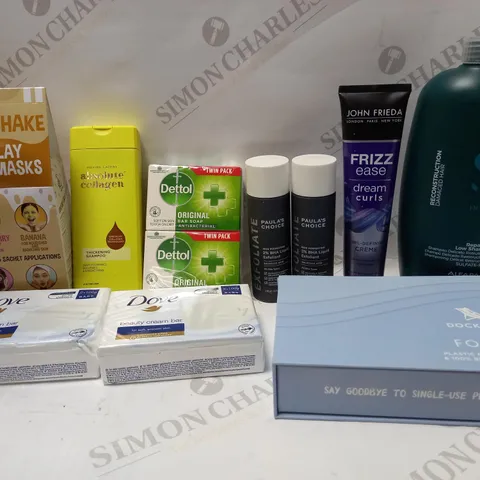 LOT OF APPROX 10 ASSORTED BEAUTY PRODUCTS TO INCLUDE PAULA'S CHOICE SKIN PERFECTING 2% BHA LIQUID EXFOLIANT, JOHN FRIEDA CURL DEFINING CREAM, MAXINE LACEBY THICKENING SHAMPOO, ETC