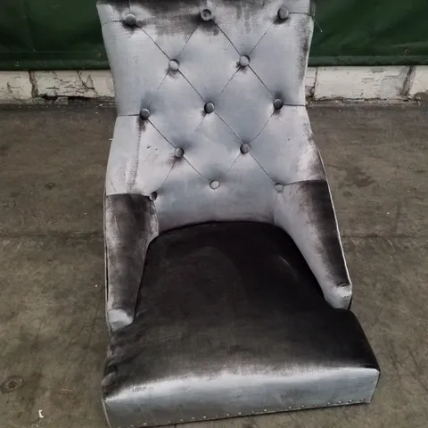 SILVER VELVET DINING CHAIR