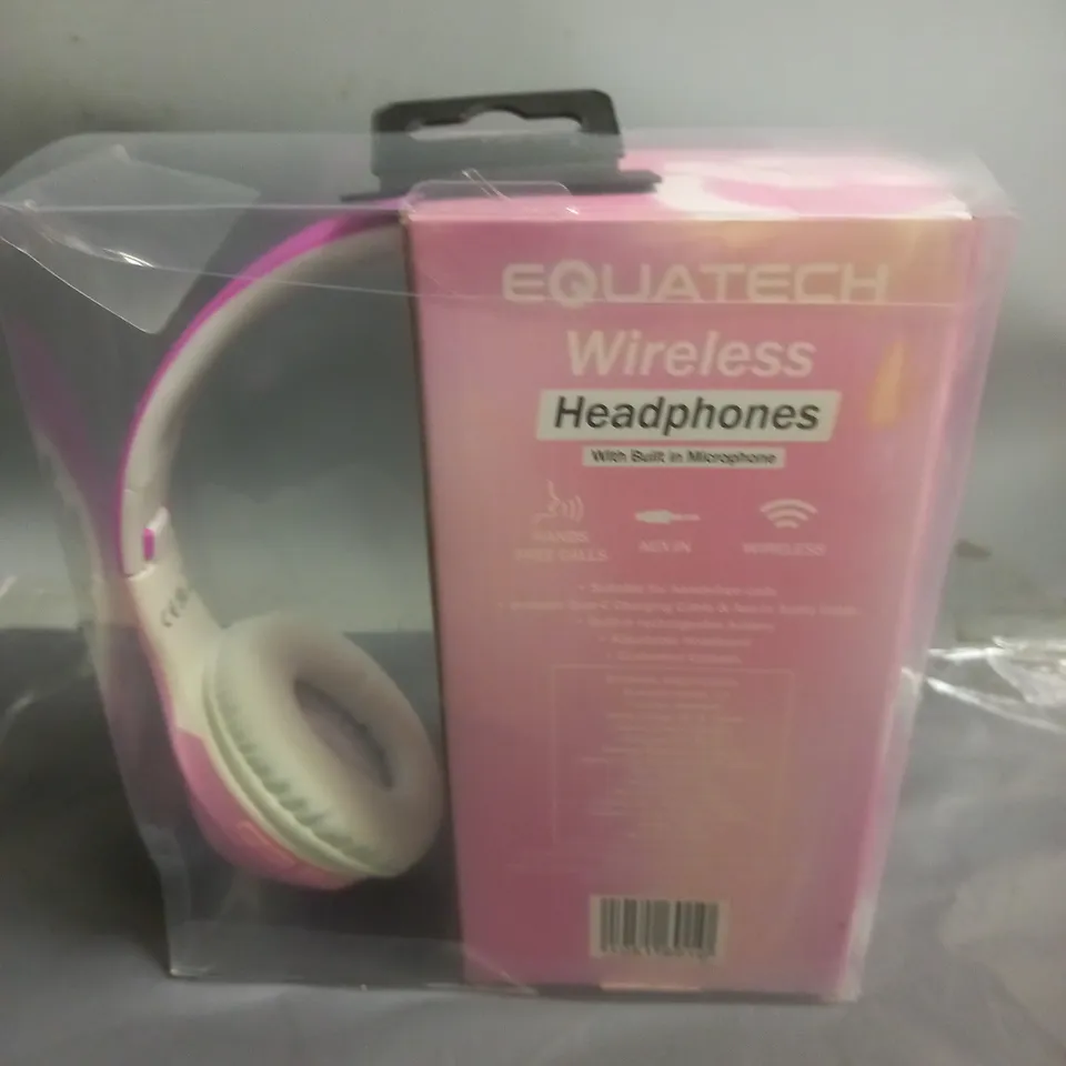 EQUATECH WIRELESS HEADPHONES WITH BUILT IN MICROPHONE PINK