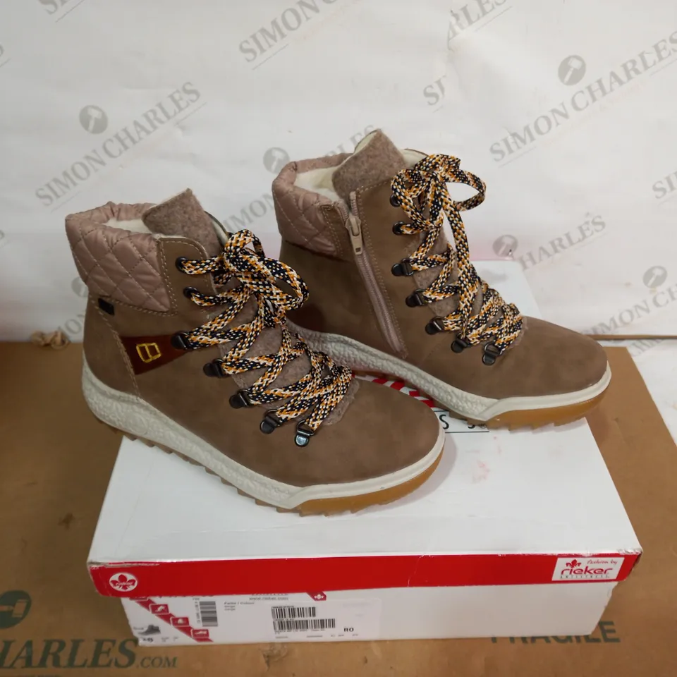 BOXED PAIR OF RIEKER BOOTS - SIZE 38