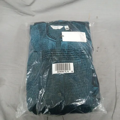 DANNII MINOGUE PETITES TEAL KNIT CARDIGAN – UK 6P. BAGGED