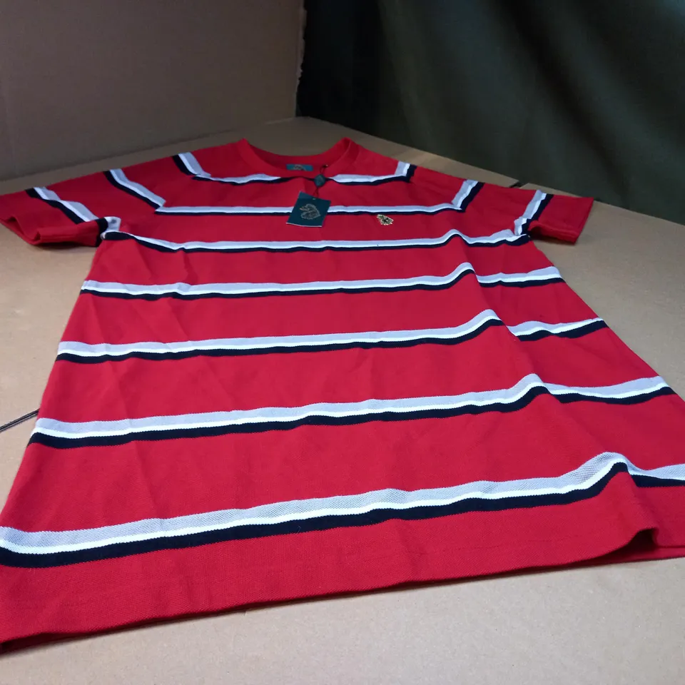 LUKES SPORT MENS RED TECH MIX T-SHIRT - LARGE