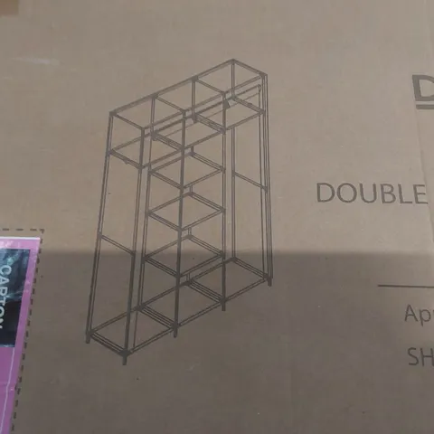 BOXED DOUBLE FABRIC WARDROBE - GREY