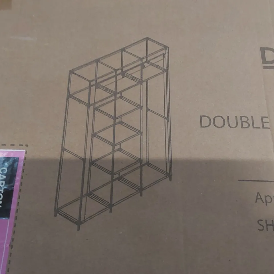 BOXED DOUBLE FABRIC WARDROBE - GREY