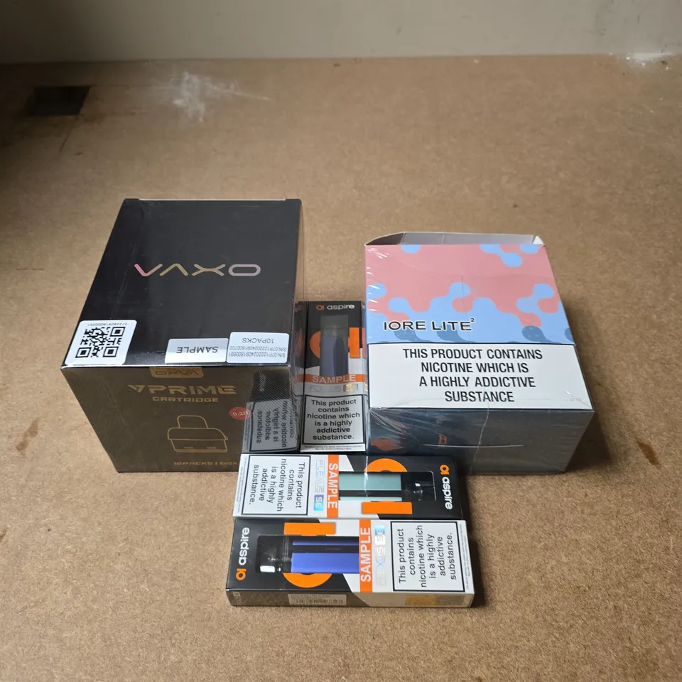 APPROXIMATELY 15 ASSORTED E-CIGARETTE PRODUCTS TO INCLUDE - VAXO, ASPIRE, IORE LITE ETC 