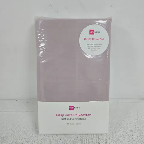 NON IRON 180TC DUVET COVER SET IN DUSTY PINK - DOUBLE