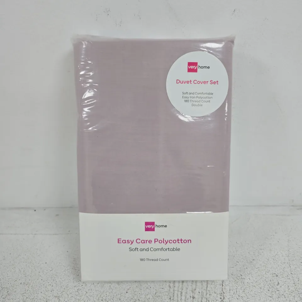 NON IRON 180TC DUVET COVER SET IN DUSTY PINK - DOUBLE